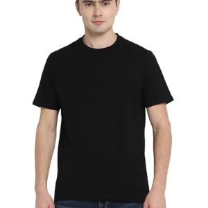Aventura Outfitters Men's black Round Neck 100% Cotton Regular Fit T-Shirt